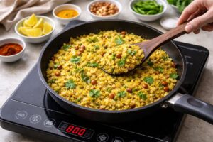 how to cook poha on induction