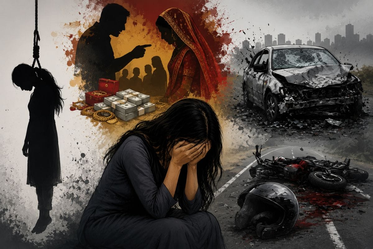 How Suicide, Dowry and Road Accident Numbers Compare in India