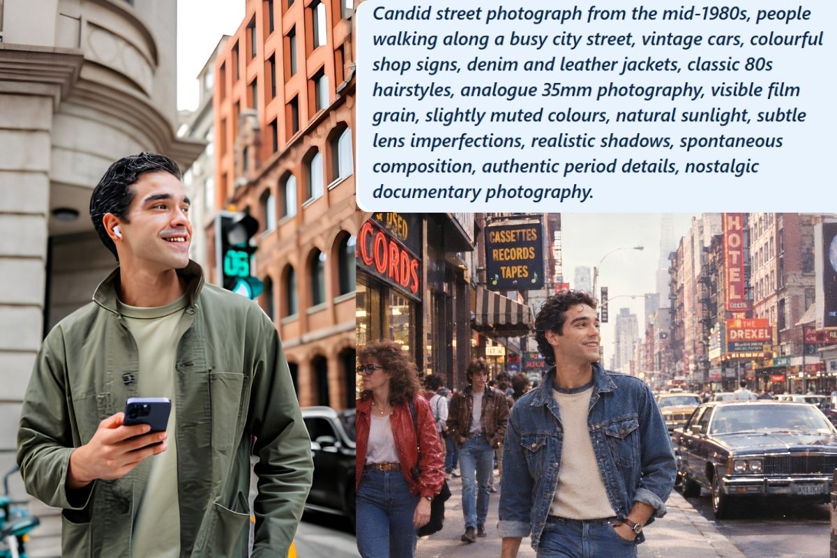 Prompt for an 80s Street Photo